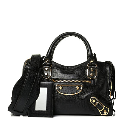 Balenciaga Chevre Gold Metallic Edge Hardware Mini City Black 1 of 8