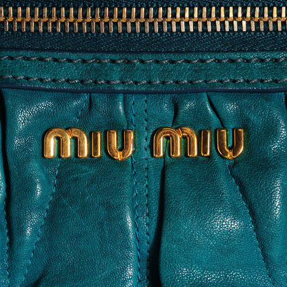 Miu Miu Nappa Matelasse Flap Bag Teal 8 of 10