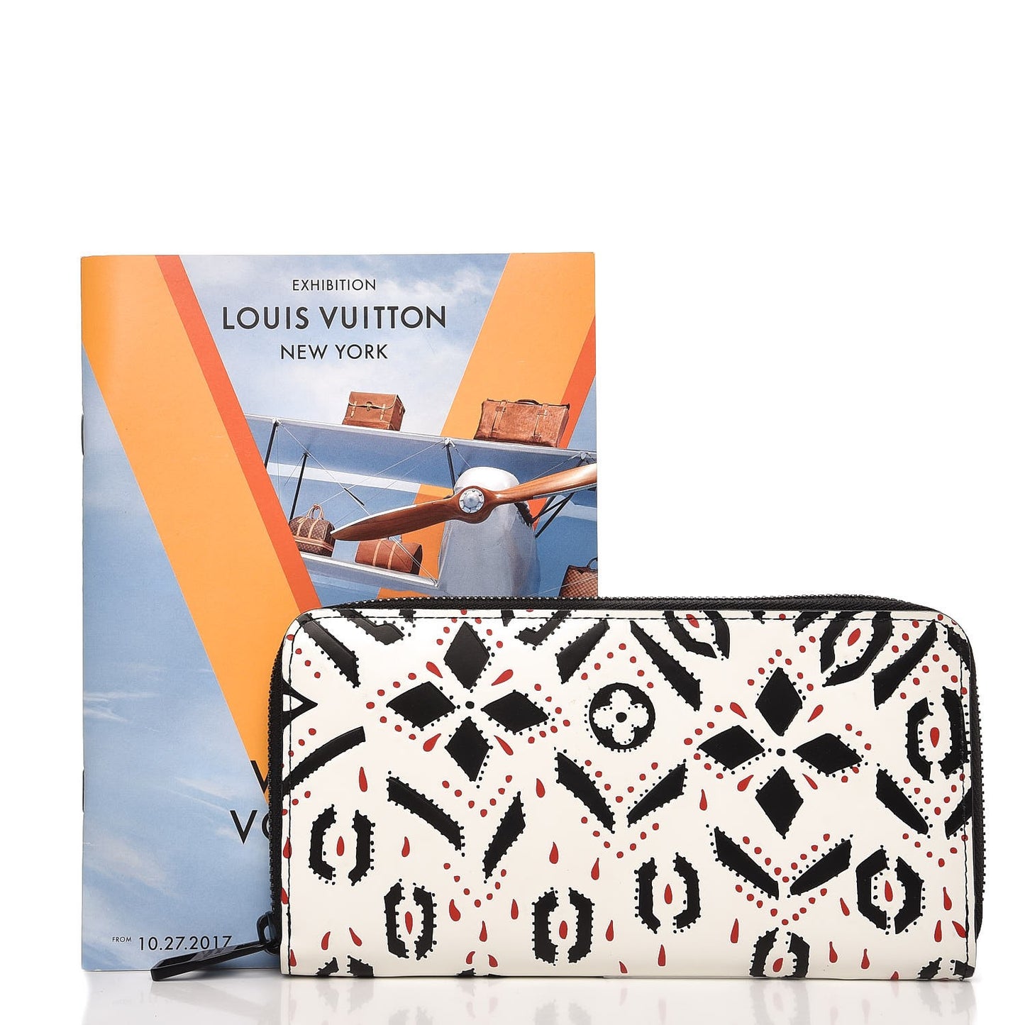 Calfskin Zippy Wallet Graphic Print