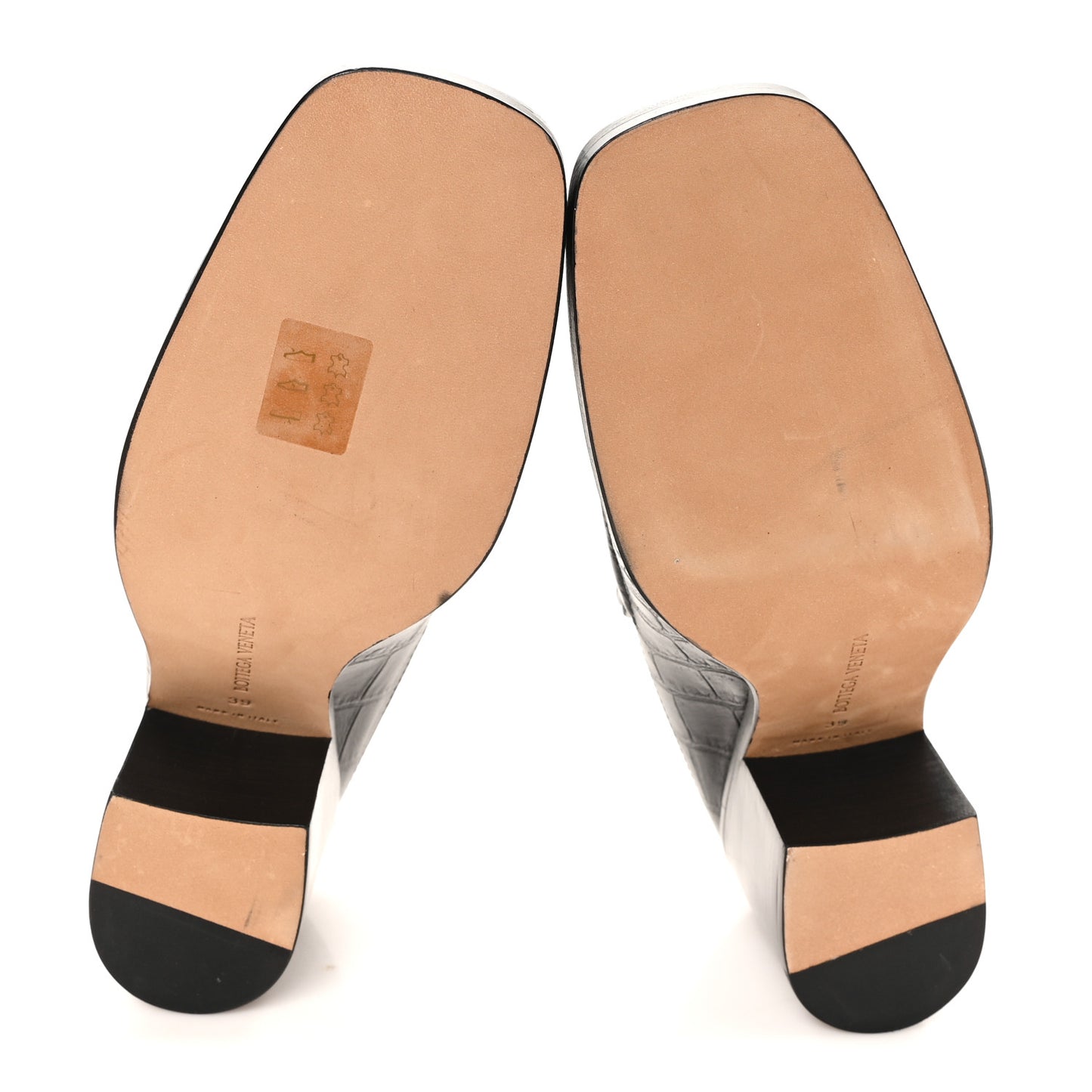 Calfskin Alligator Embossed Mules 39 Black