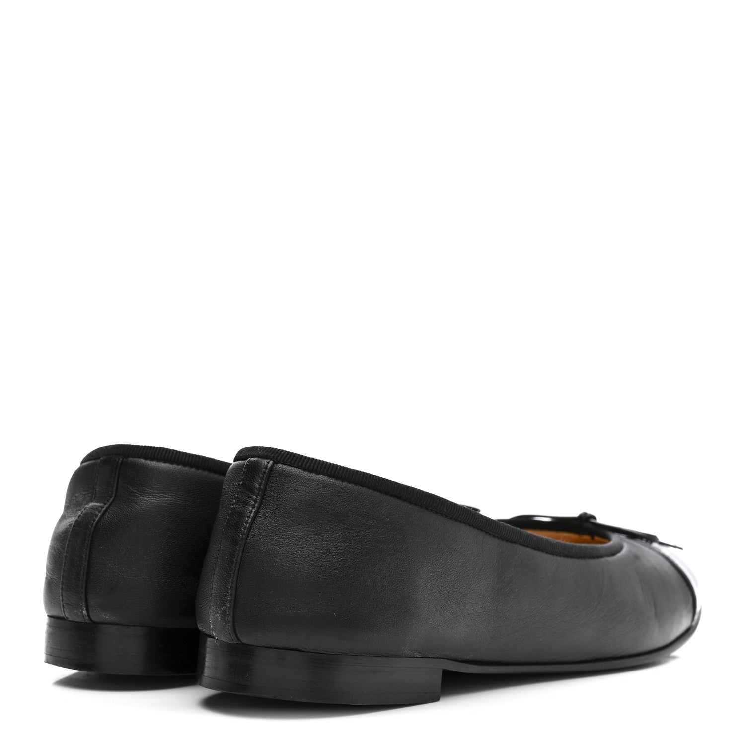 Chanel Lambskin Patent Cap Toe Ballerina Flats 39.5 Black 5 of 18