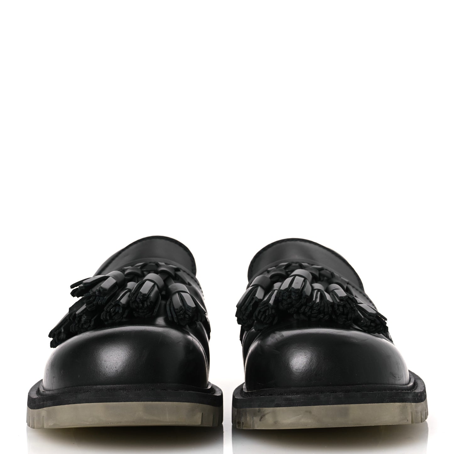 Calfskin Tassel Mens Loafers 43.5 Black