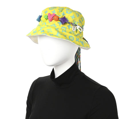 Louis Vuitton Cotton Monogram Reversible Play LV Bead Bucket Hat S Lime 3 of 14