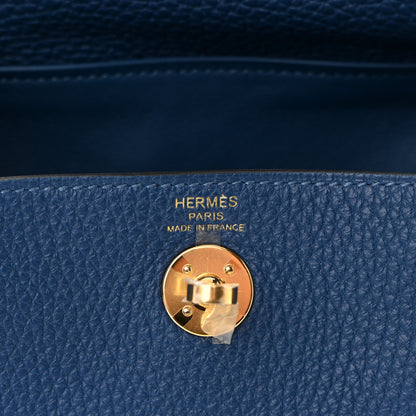 Hermes Taurillon Clemence Mini Lindy 20 Deep Bleu 6 of 11