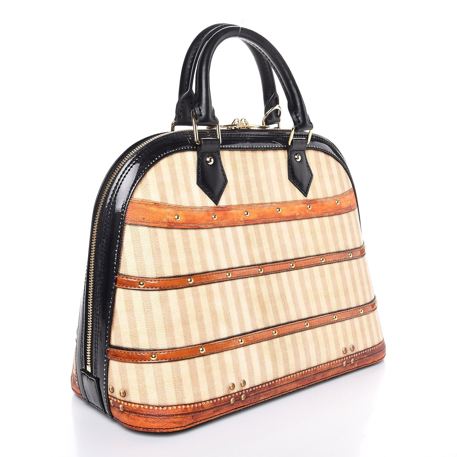 Louis Vuitton Transformed Canvas Patent Time Trunk Alma PM Beige 3 of 7