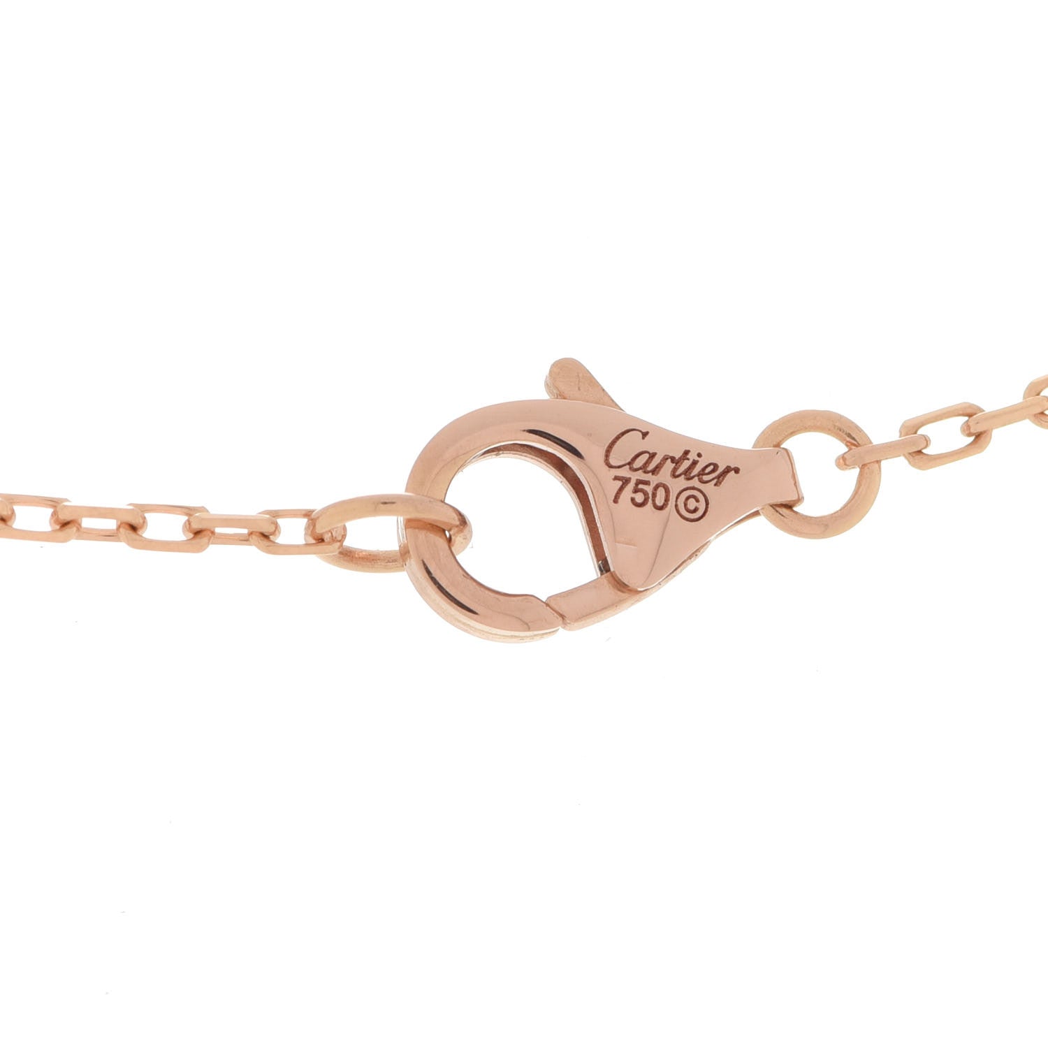 Cartier 18K Pink Gold Diamond Logo Paved Pendant Necklace 5 of 6