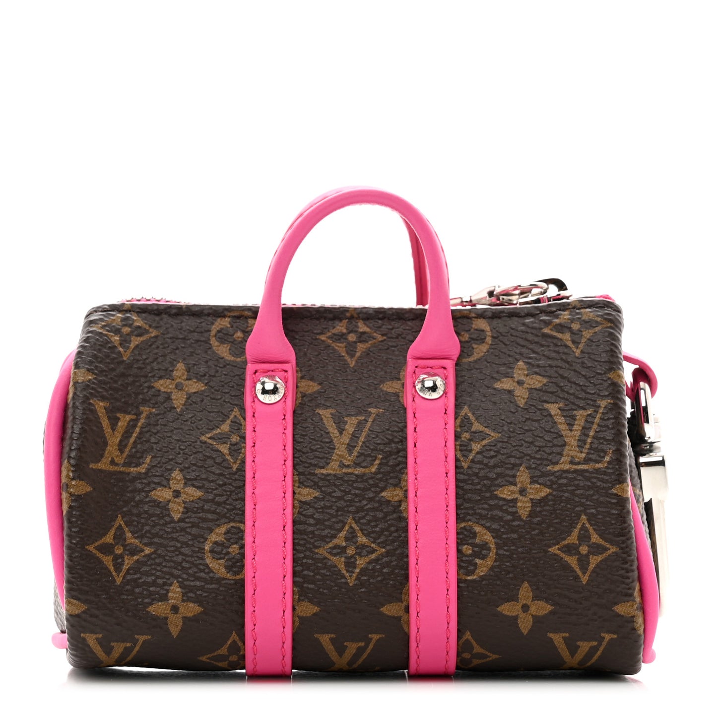 Monogram LV Colormania Mini Keepall Pouch Bag Charm Pink