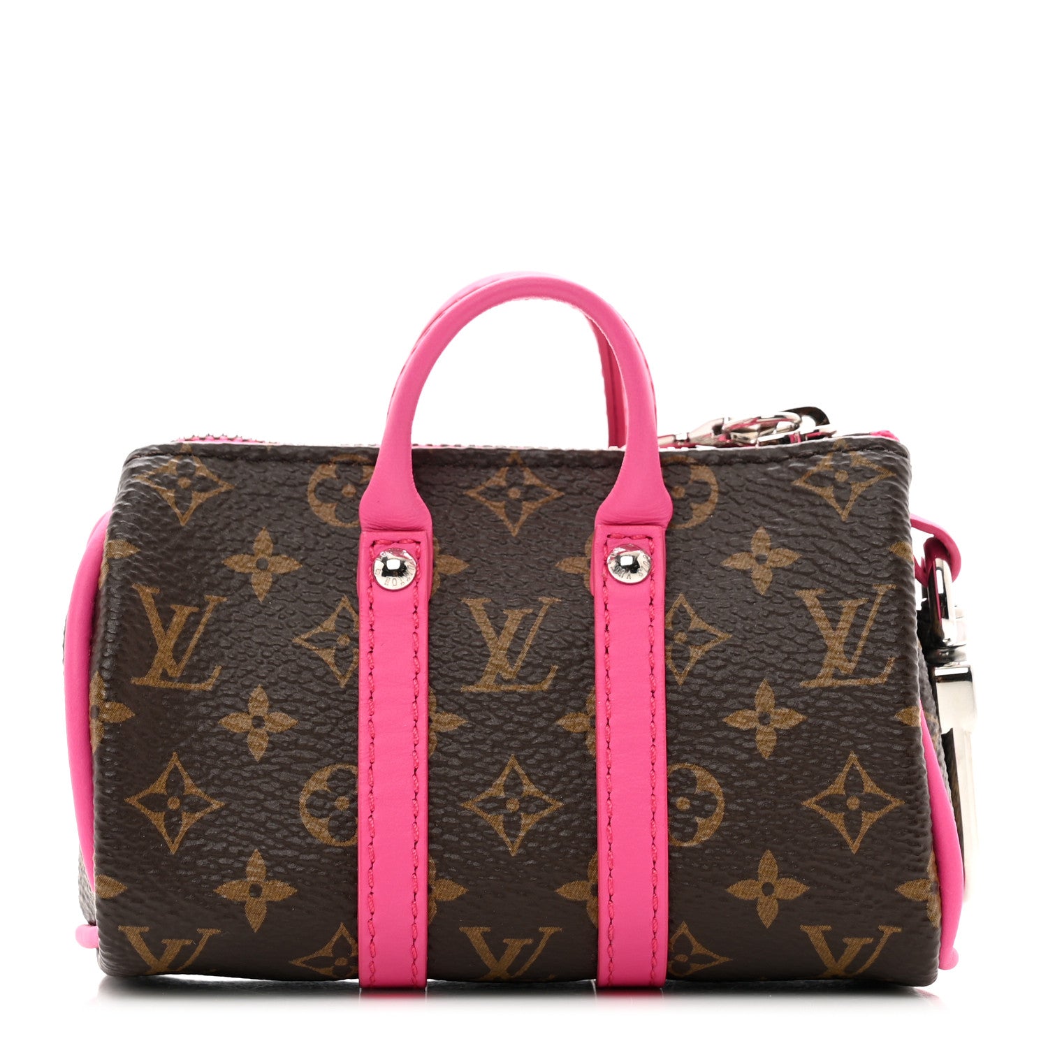 Louis Vuitton Monogram LV Colormania Mini Keepall Pouch Bag Charm Pink 1 of 7