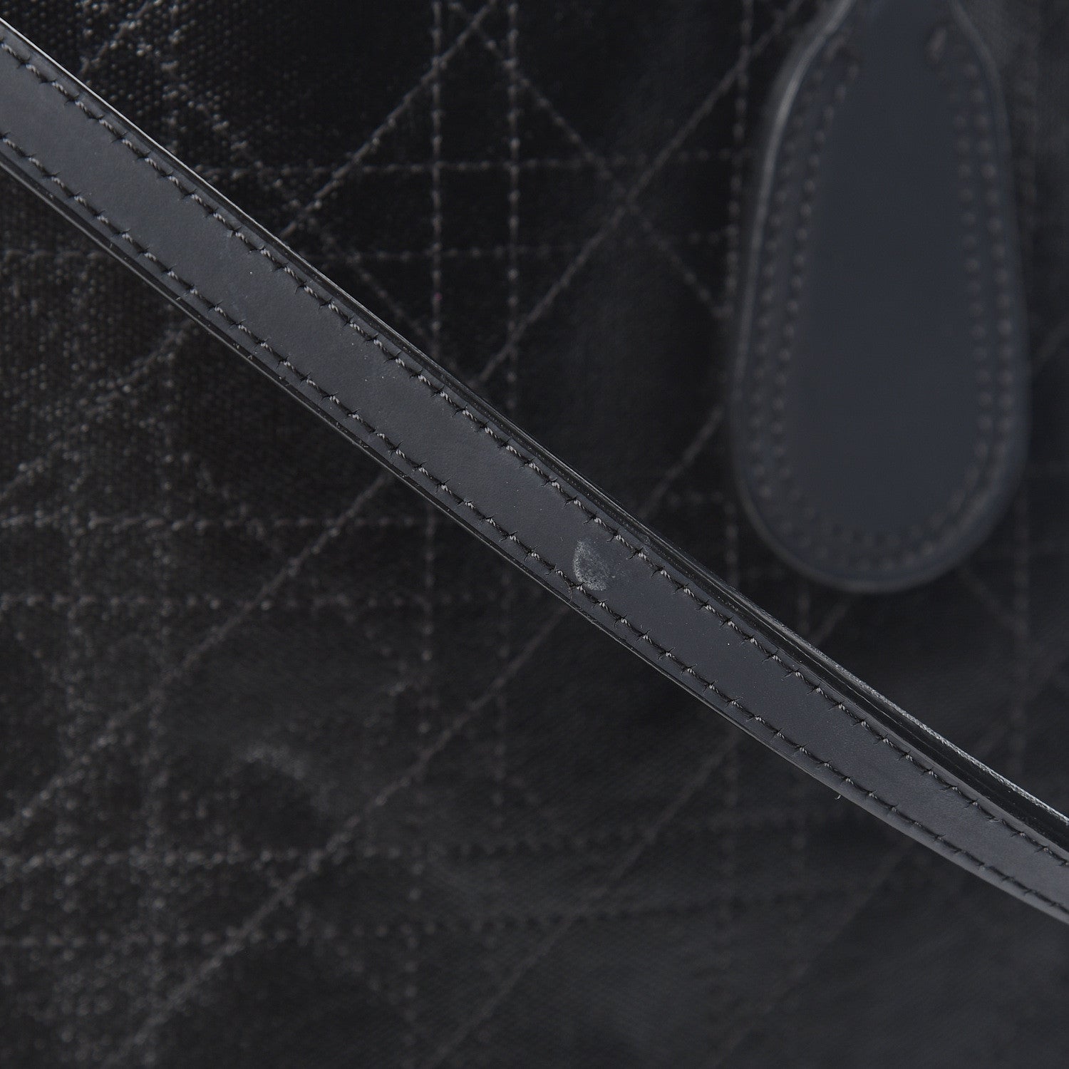 Christian Dior Coated Canvas Cannage Panarea Shopping Tote Black 12 of 13