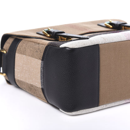 Burberry Canvas Mega Check Large Baildon Messenger Bag Black 6 of 9