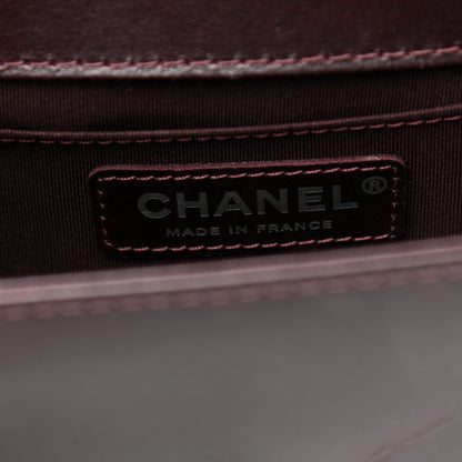 Chanel Goatskin Quilted Medium Boy Handle Flap Burgundy 6 of 12