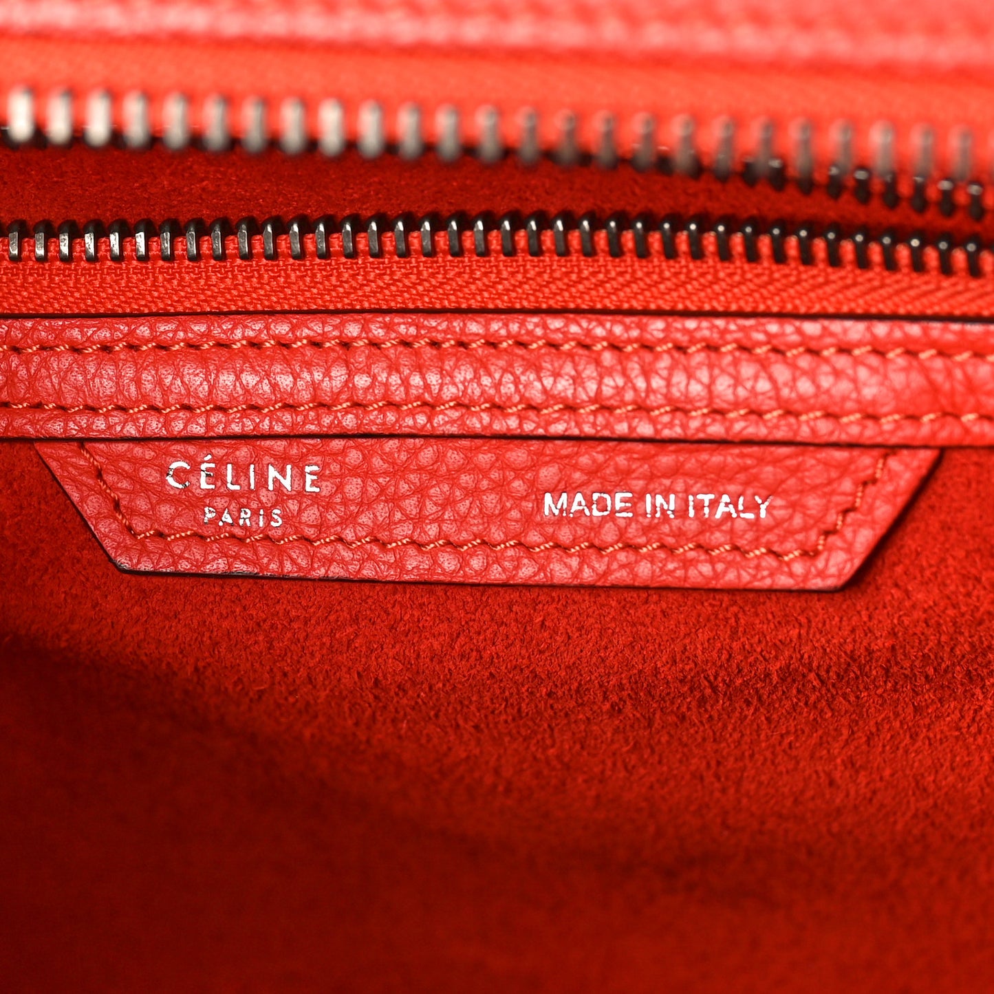 Drummed Calfskin Micro Luggage Vermillion