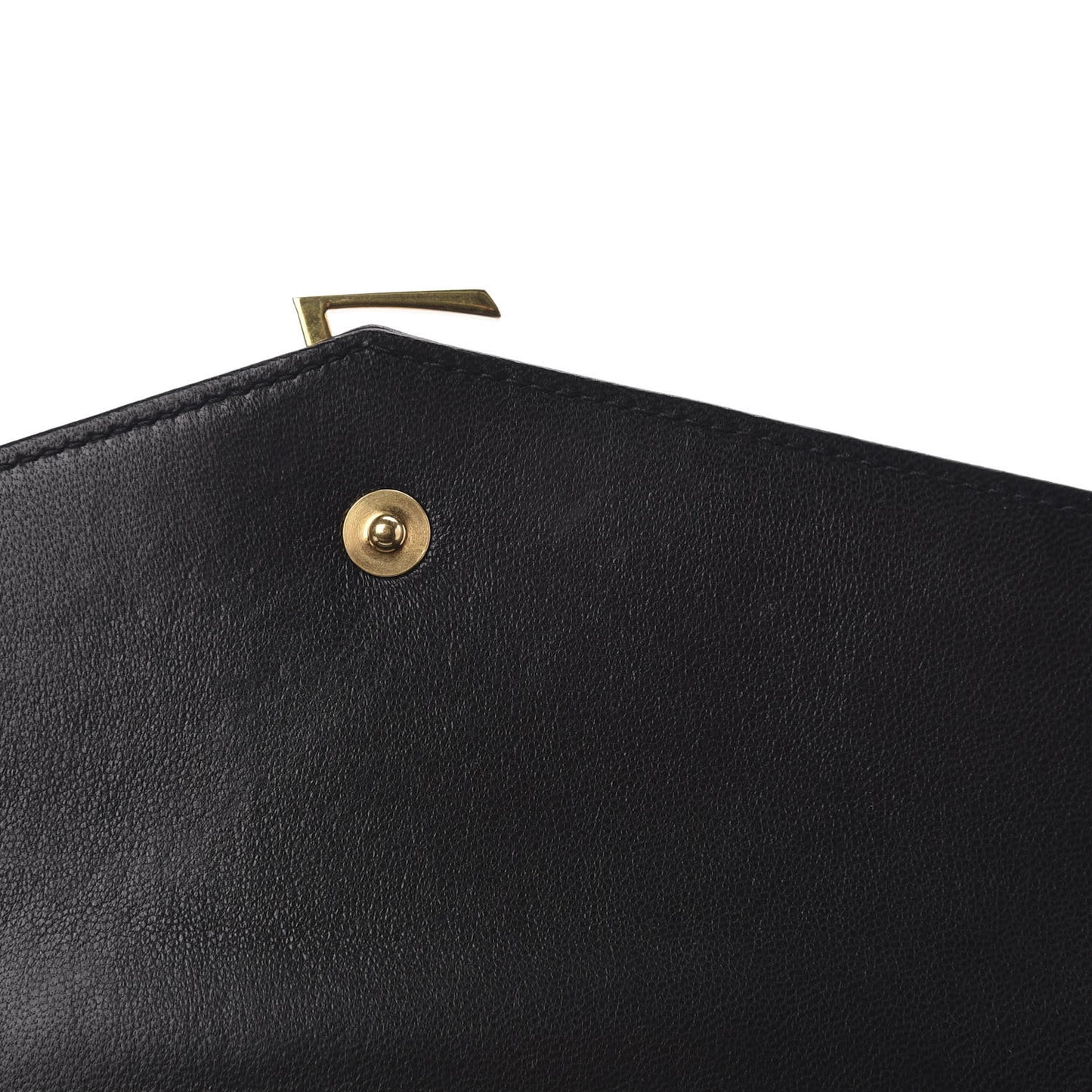 Lambskin Matelasse Chevron Monogram Sulpice Chain Wallet Black