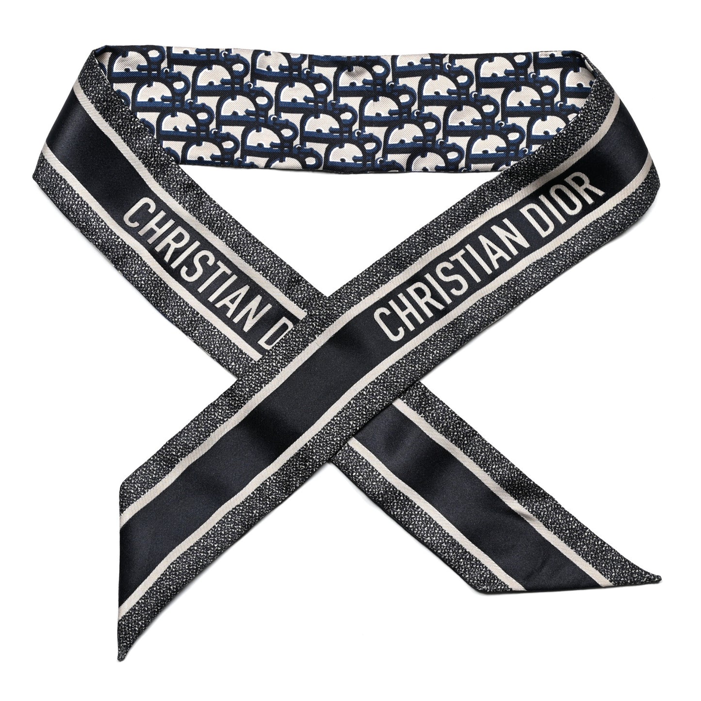 Silk Oblique Mitzah Scarf Blue