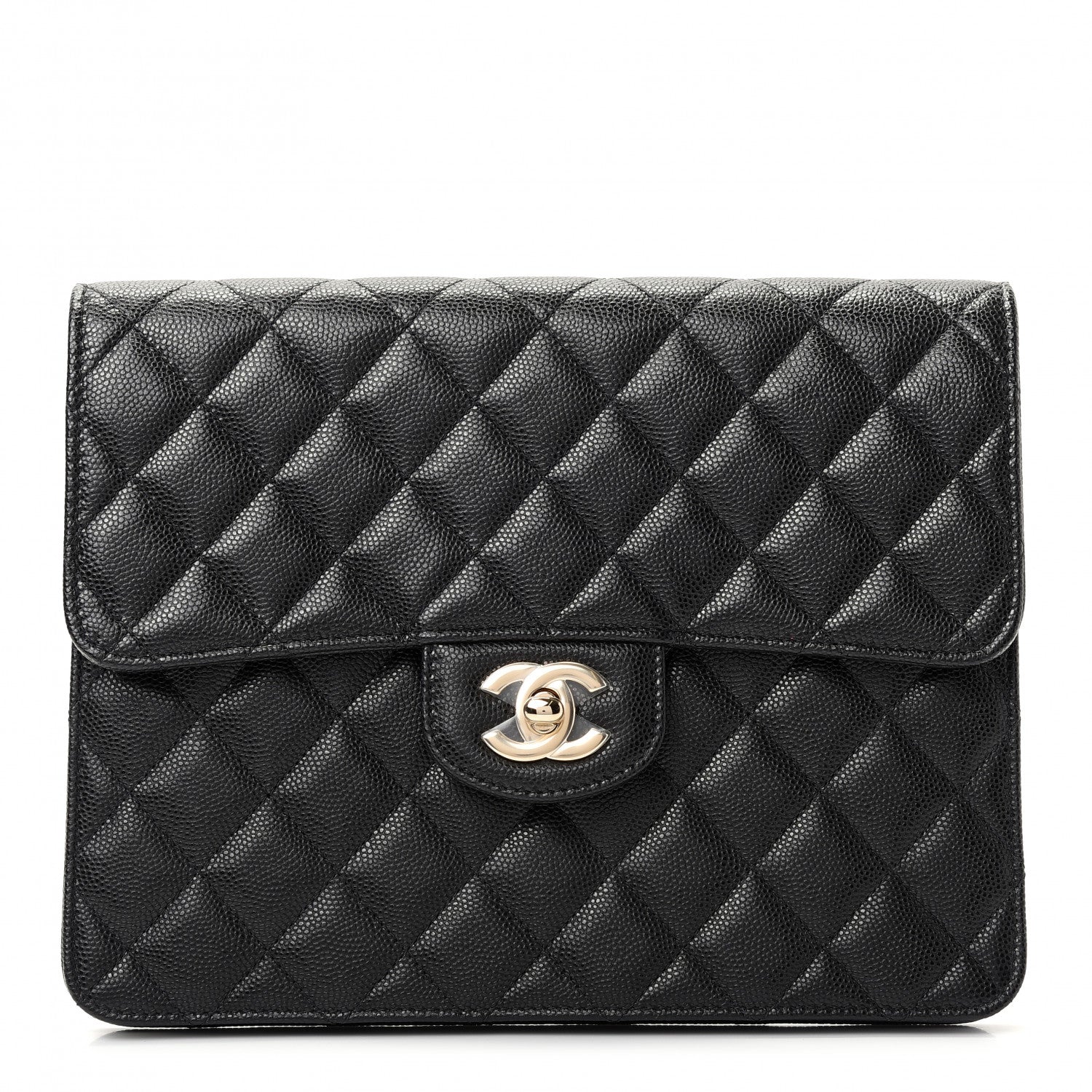 Chanel Caviar Quilted Square Flap Clutch Black 1 of 8