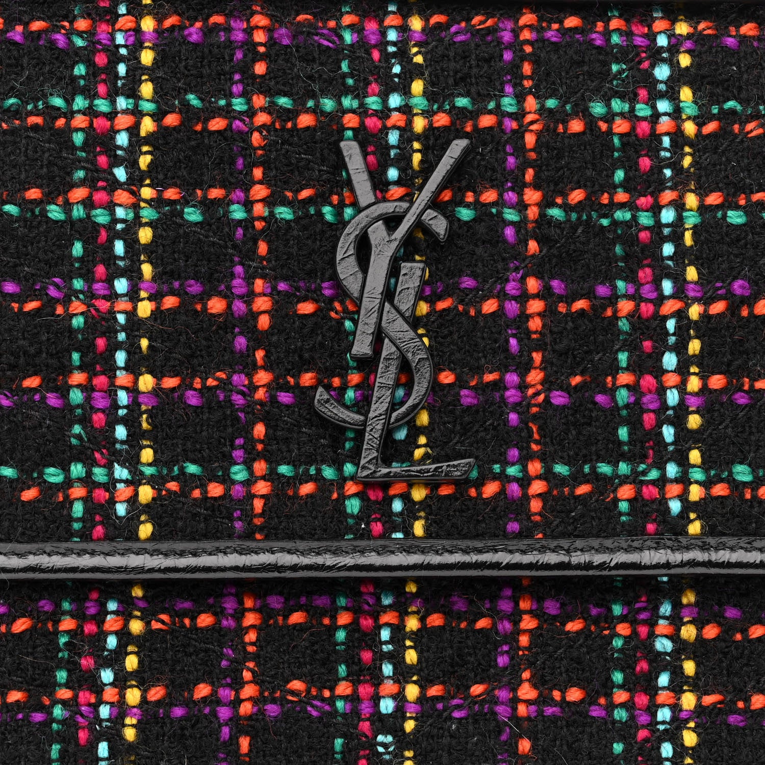 Saint Laurent Tweed Calfskin Matelasse Monogram Medium Niki Chain Satchel Multicolor 7 of 9