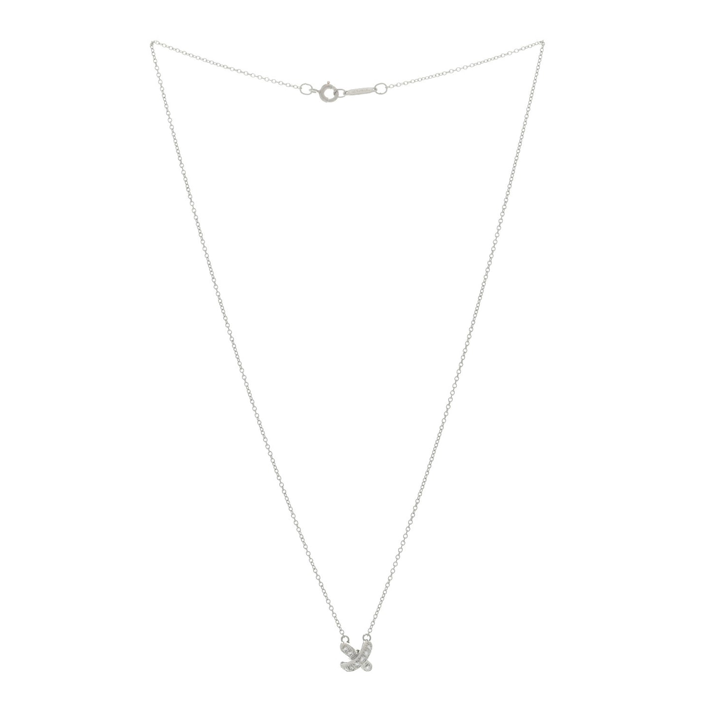 Platinum Diamond Cross Stitch Pendant Necklace