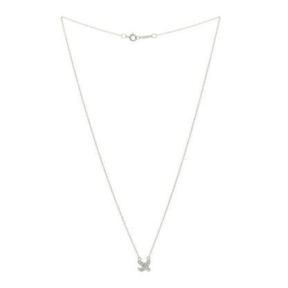 Tiffany Platinum Diamond Cross Stitch Pendant Necklace 2 of 3