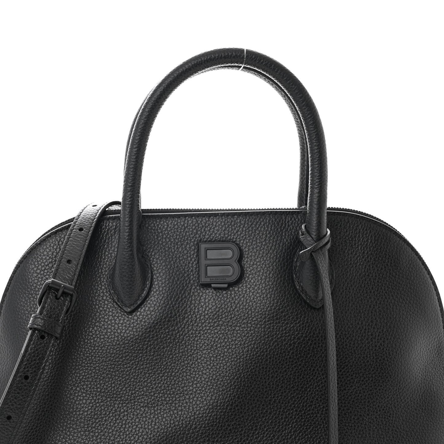 Calfskin LED Logo Projector Top Handle Bag Black