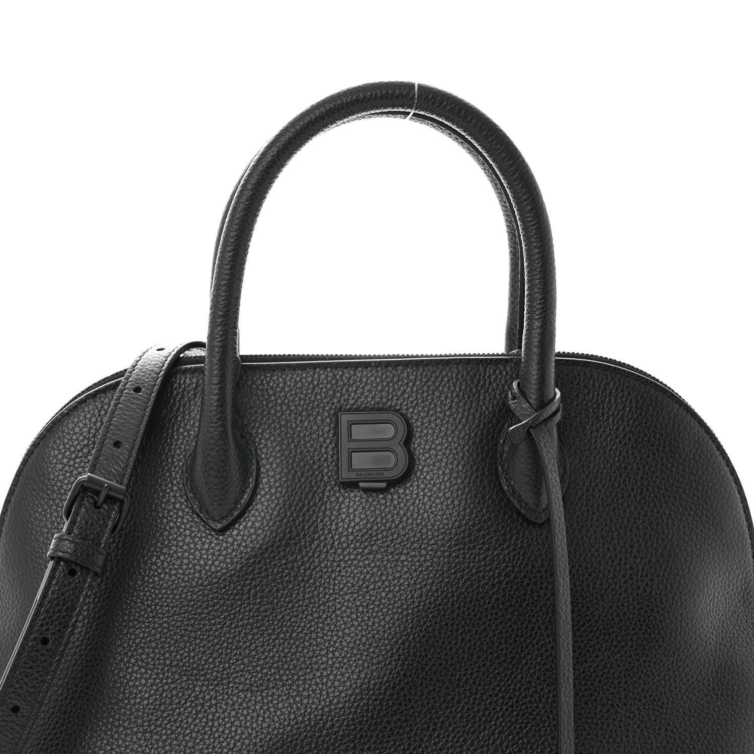 Balenciaga Calfskin LED Logo Projector Top Handle Bag Black 8 of 10