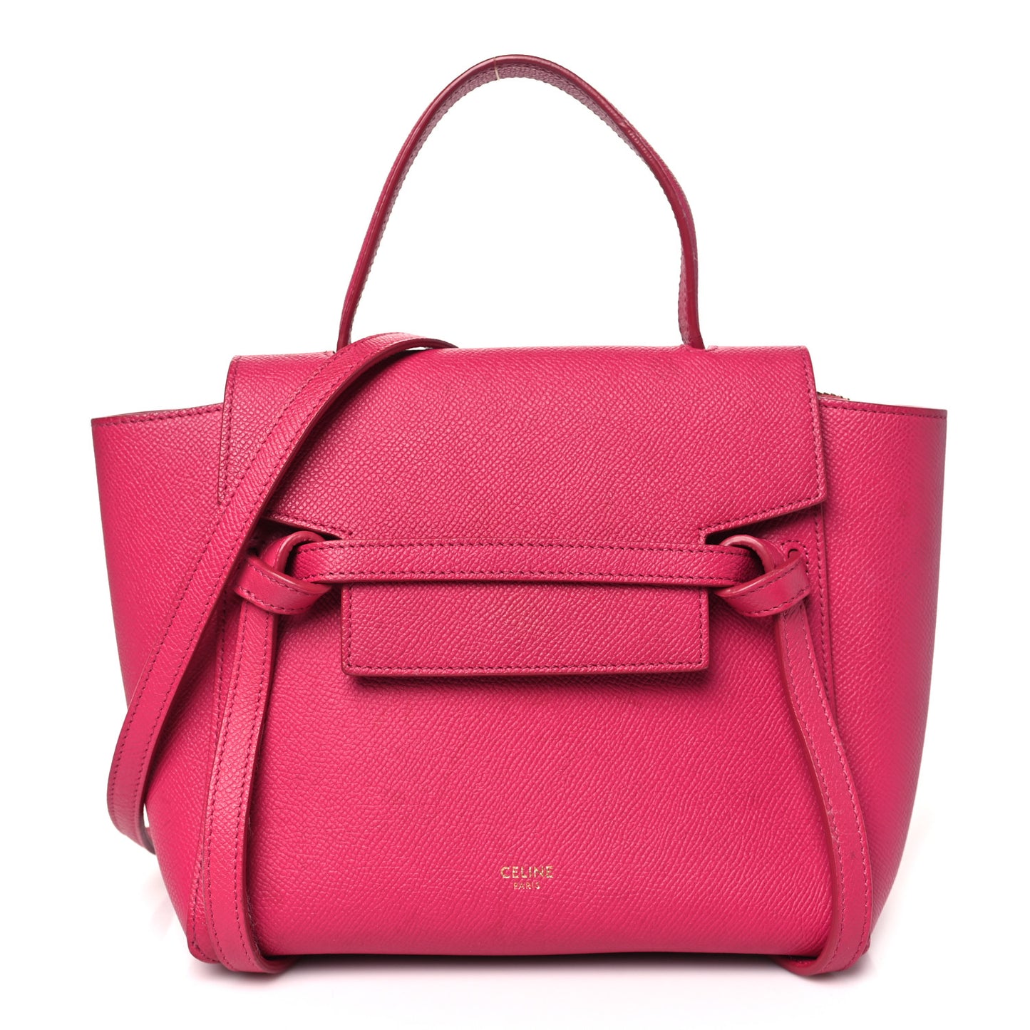 Grained Calfskin Nano Belt Bag Raspberry