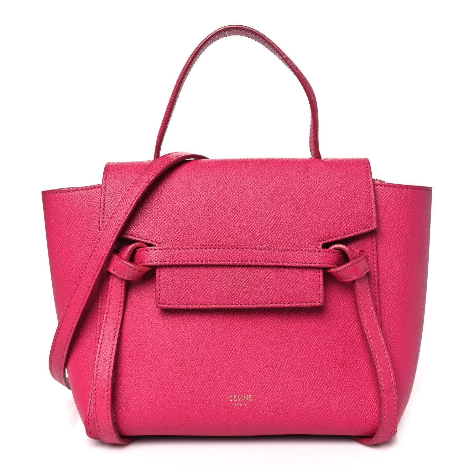 Celine Grained Calfskin Nano Belt Bag Raspberry 1 of 14
