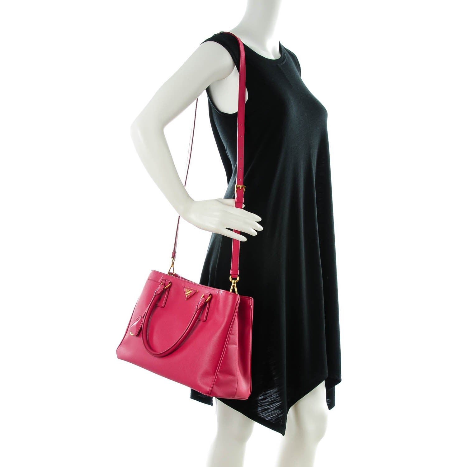 Prada Saffiano Lux Medium Tote Peonia 2 of 8
