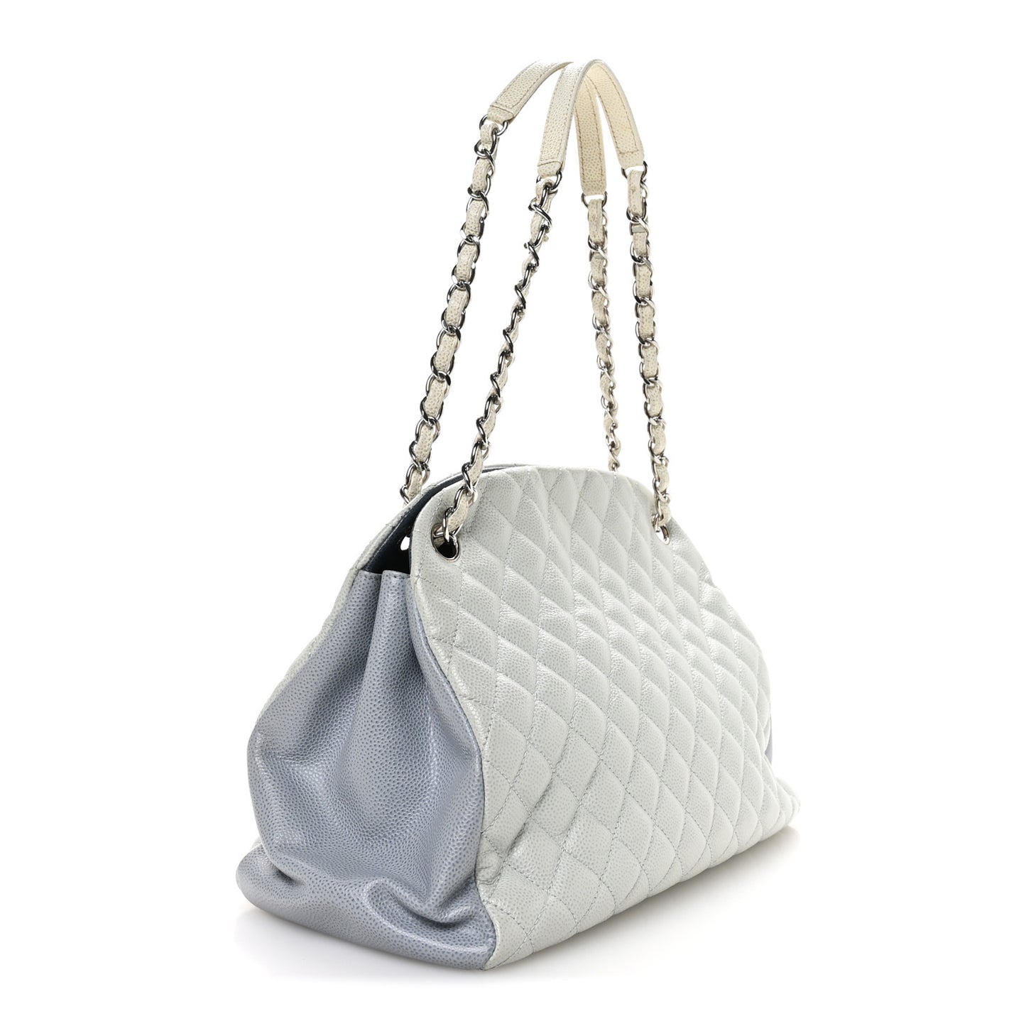 Caviar Quilted Large Just Mademoiselle Bowling Bag Light Blue