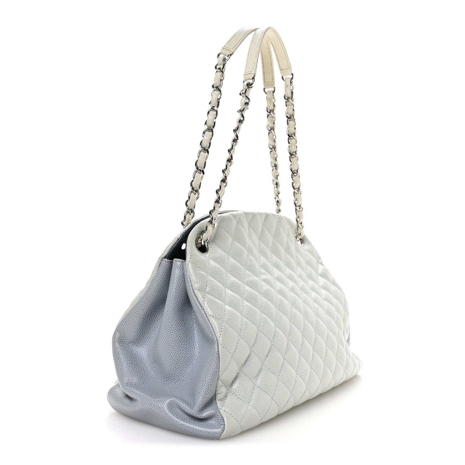 Chanel Caviar Quilted Large Just Mademoiselle Bowling Bag Light Blue 3 of 10