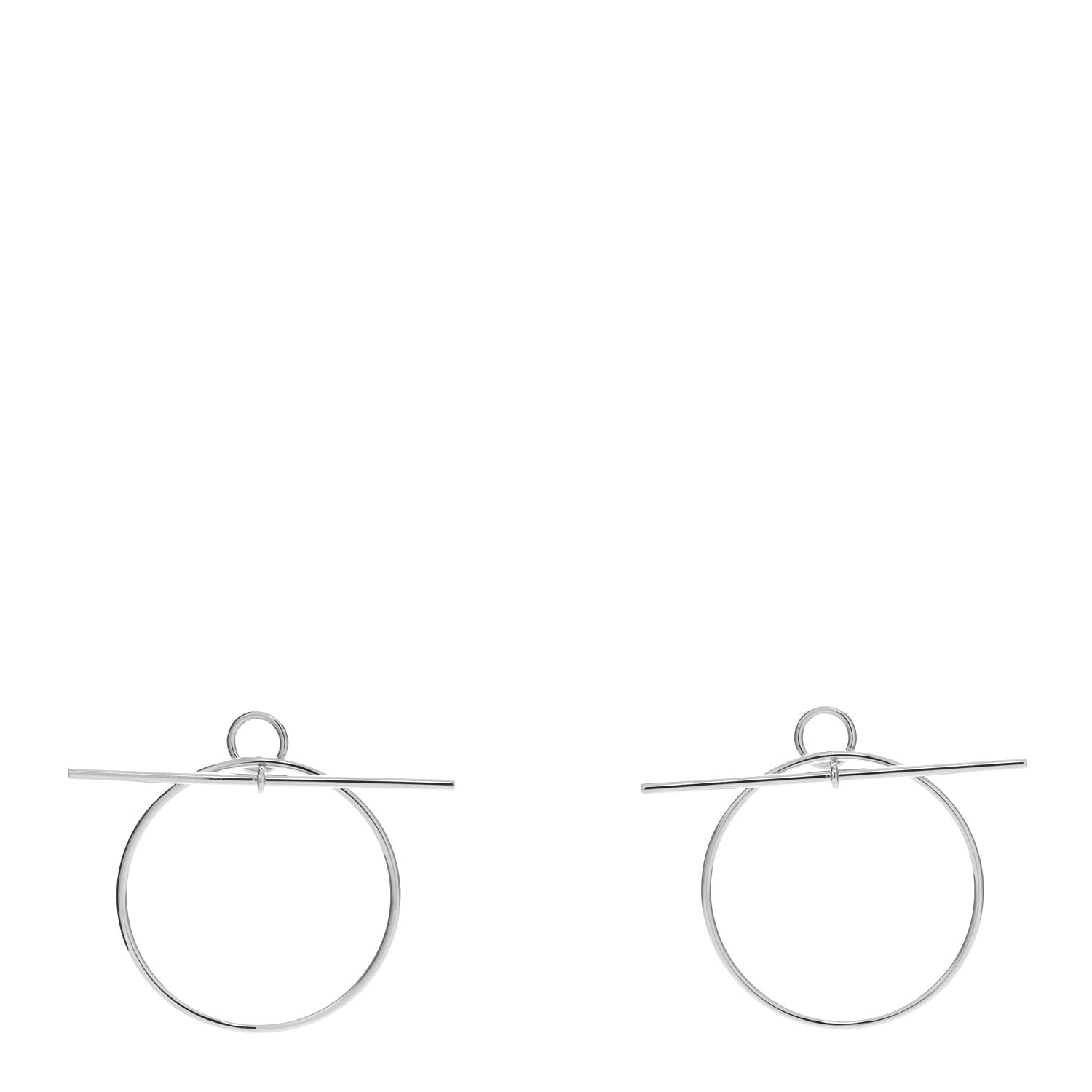 Hermes Sterling Silver MM Loop Earrings 1 of 4