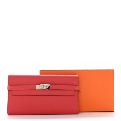 Hermes Epsom Kelly Longue Wallet Bougainvillea 8 of 8