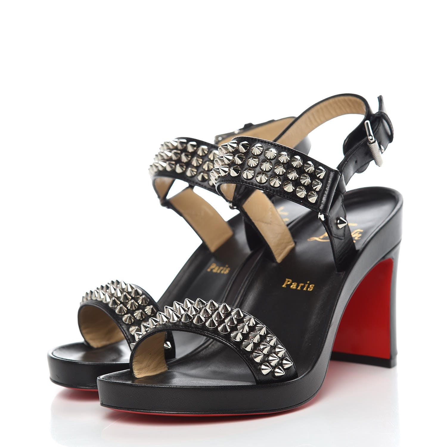 Christian Louboutin Nappa Spike Bikool 85 Sandals 36 Black 3 of 10