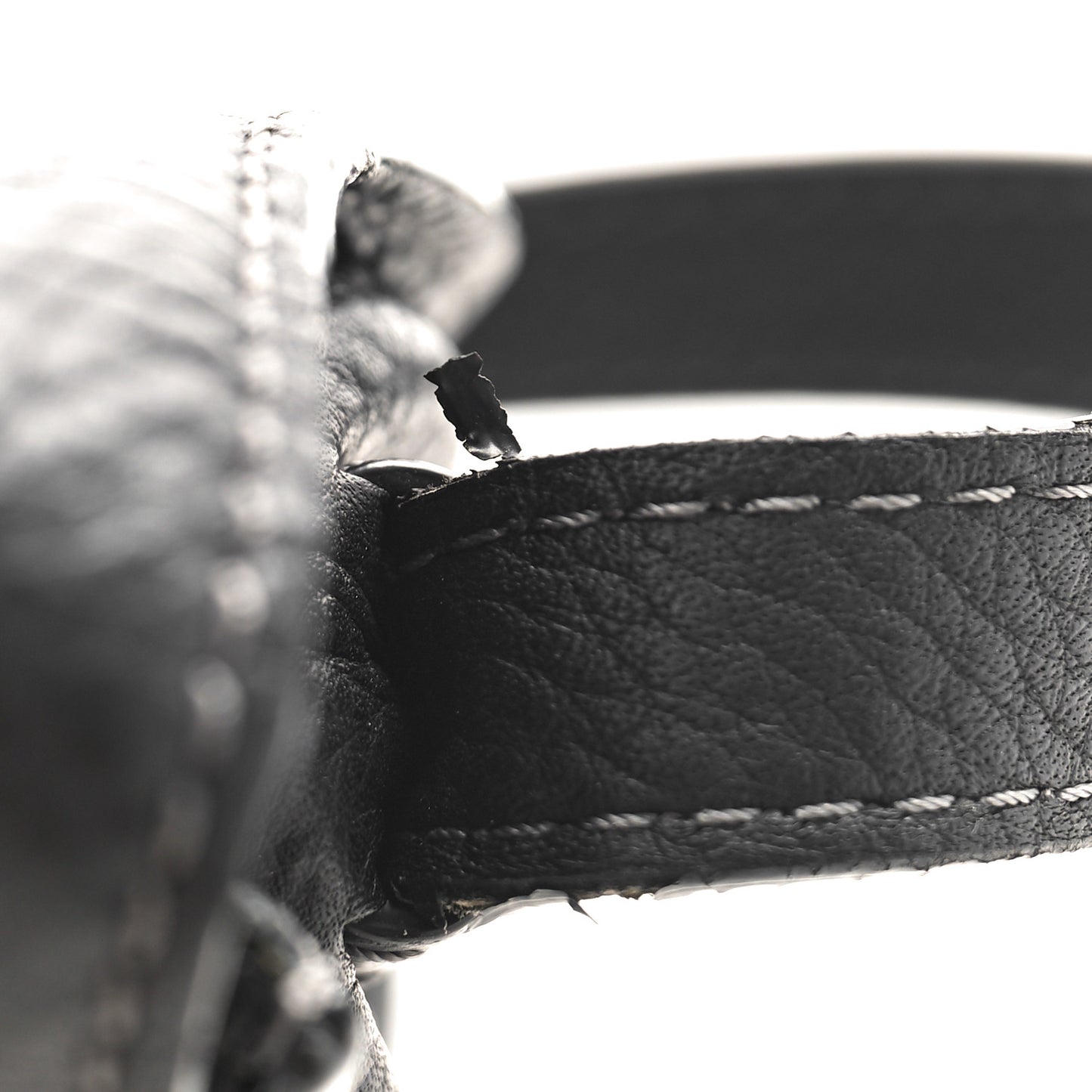 Grained Calfskin Small Marcie Saddle Bag Black