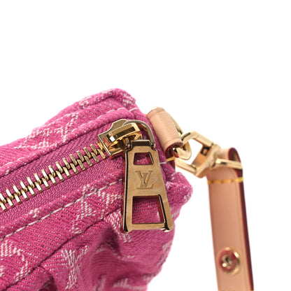 Louis Vuitton Monogram Denim Pochette Valley Fuchsia 10 of 10