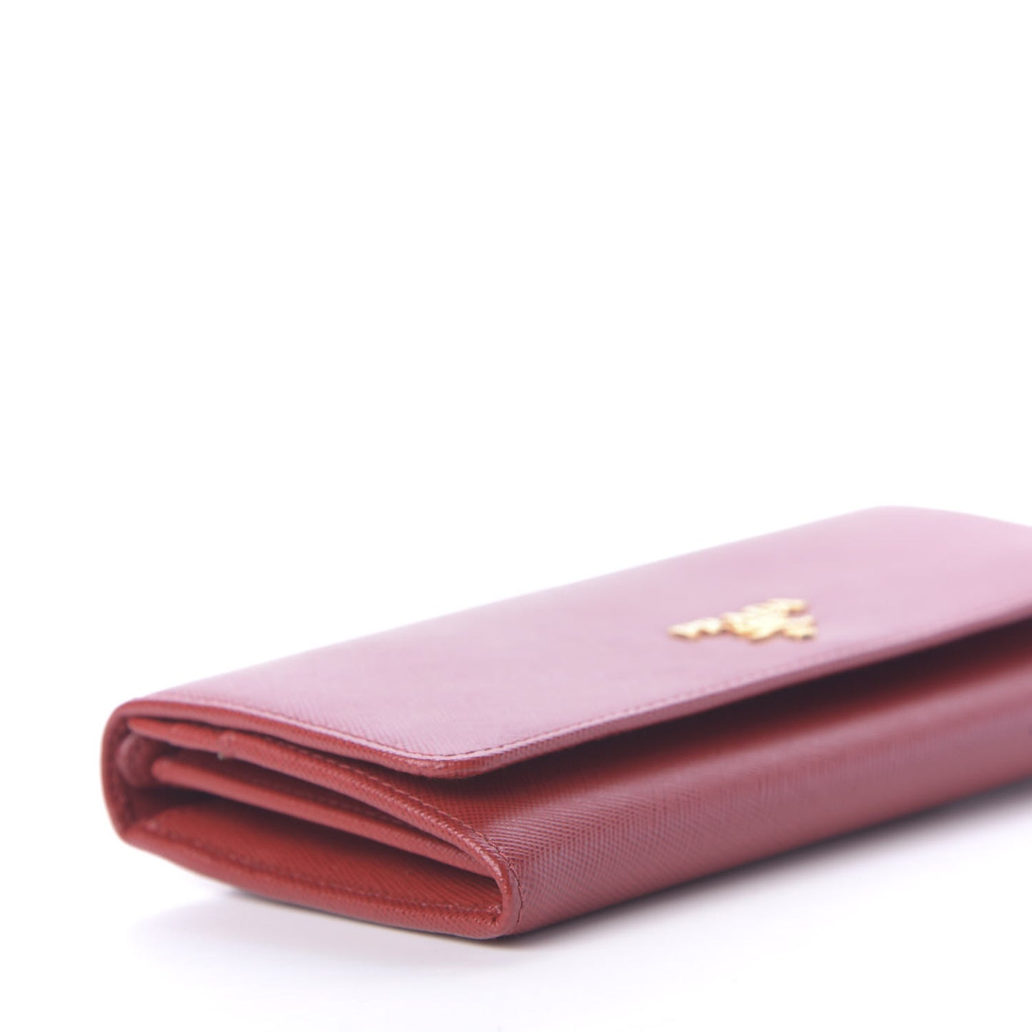 Saffiano Metal Continental Flap Wallet Fuoco