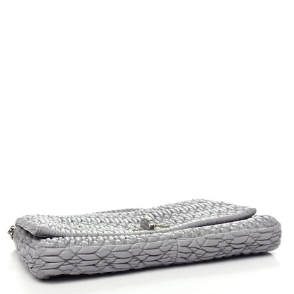 Miu Miu Nappa Matelasse Crystal Flap Clutch Pomice 4 of 10