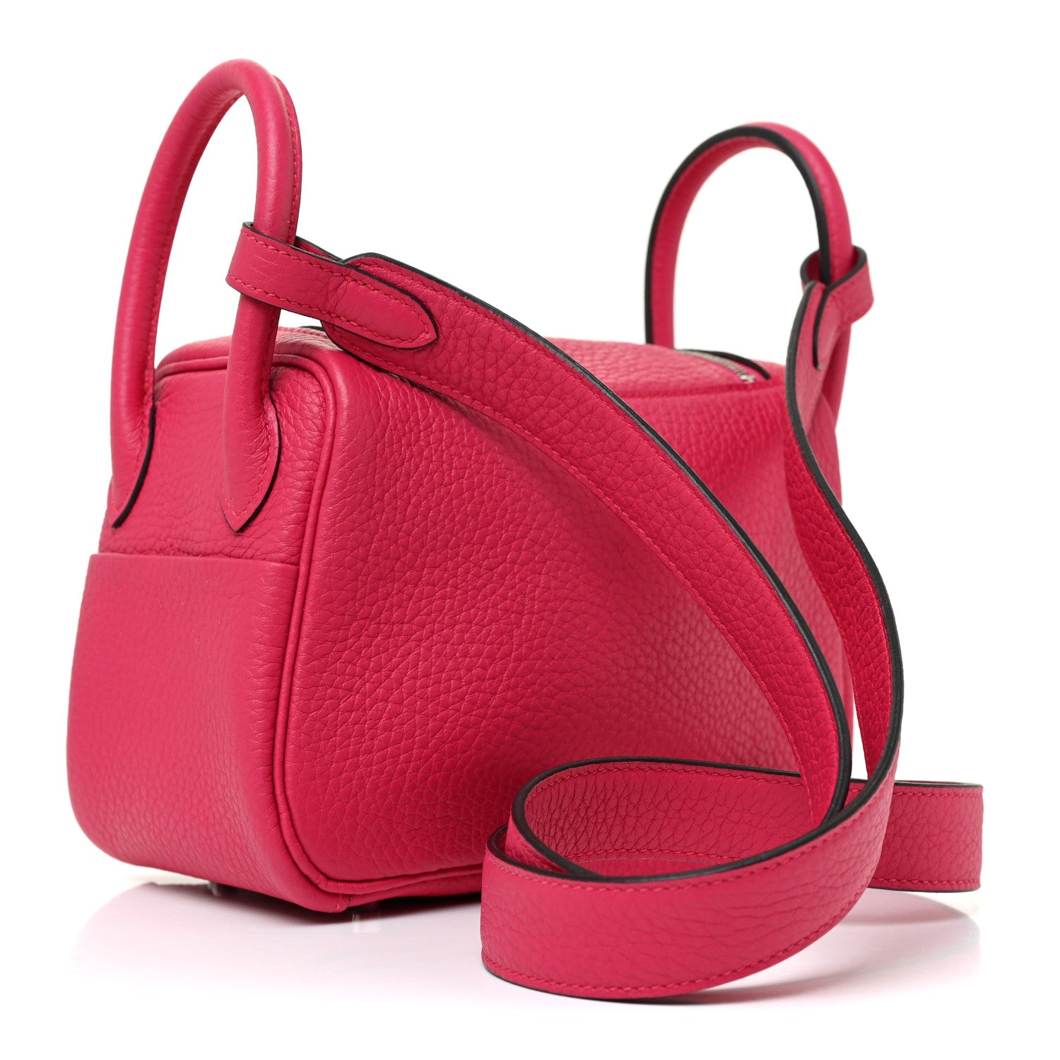 Hermes Taurillon Clemence Mini Lindy 20 Framboise 3 of 10
