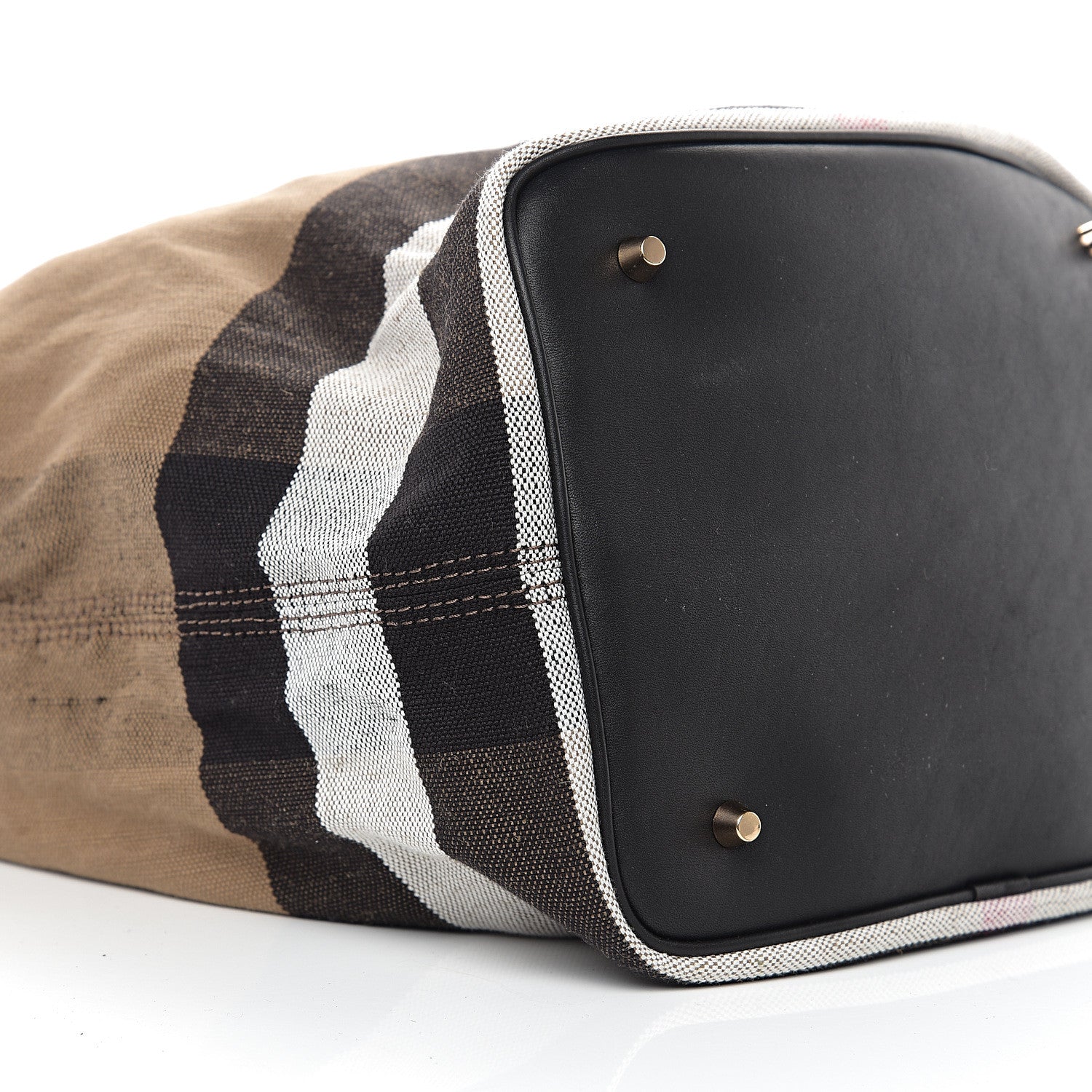 Burberry Canvas Mega Check Medium Ashby Hobo Black 7 of 10