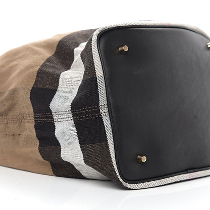Burberry Canvas Mega Check Medium Ashby Hobo Black 7 of 10