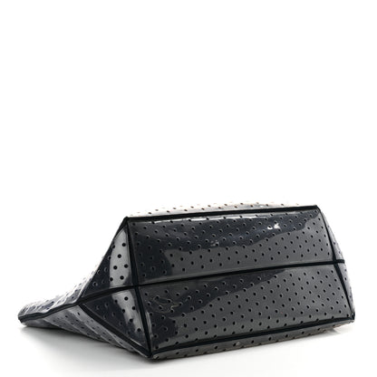 Chanel Canvas Vinyl Perforated CC Tote White Black Dark Navy 4 of 24