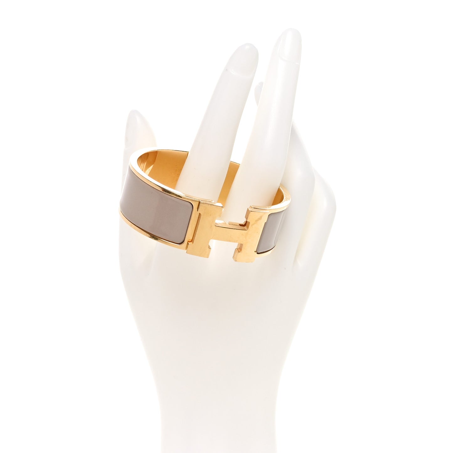 Enamel Wide Clic Clac H Bracelet PM Marron Glace