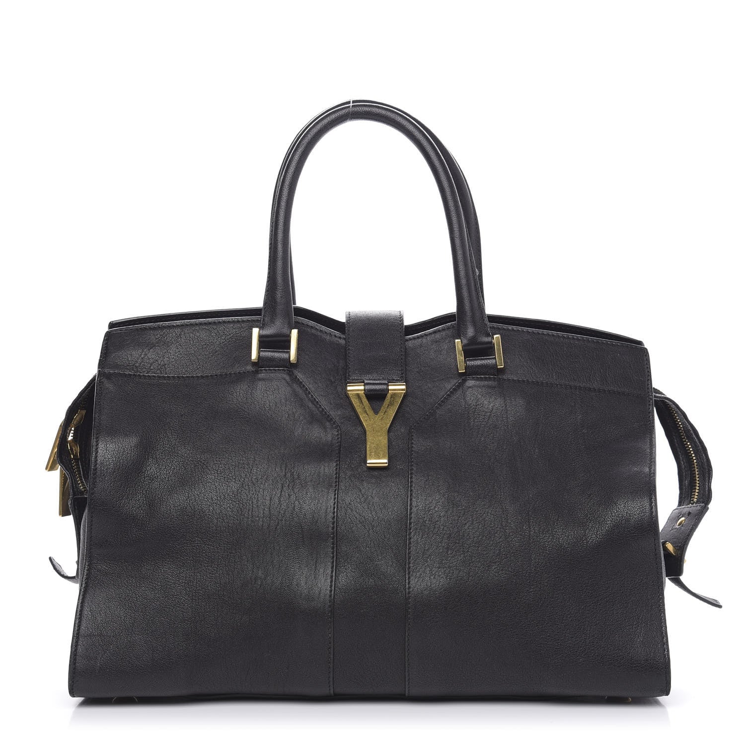 Saint Laurent Sheepskin Medium Cabas ChYc Black 1 of 15
