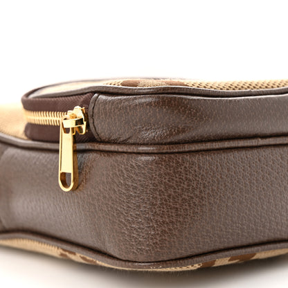 Gucci Monogram Jumbo GG Textured Dollar Calfskin Web Shoulder Bag Camel Ebony New Acero 9 of 10