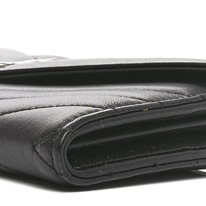 Saint Laurent Lambskin Y Quilted Monogram Large Loulou Flap Wallet Black 10 of 10