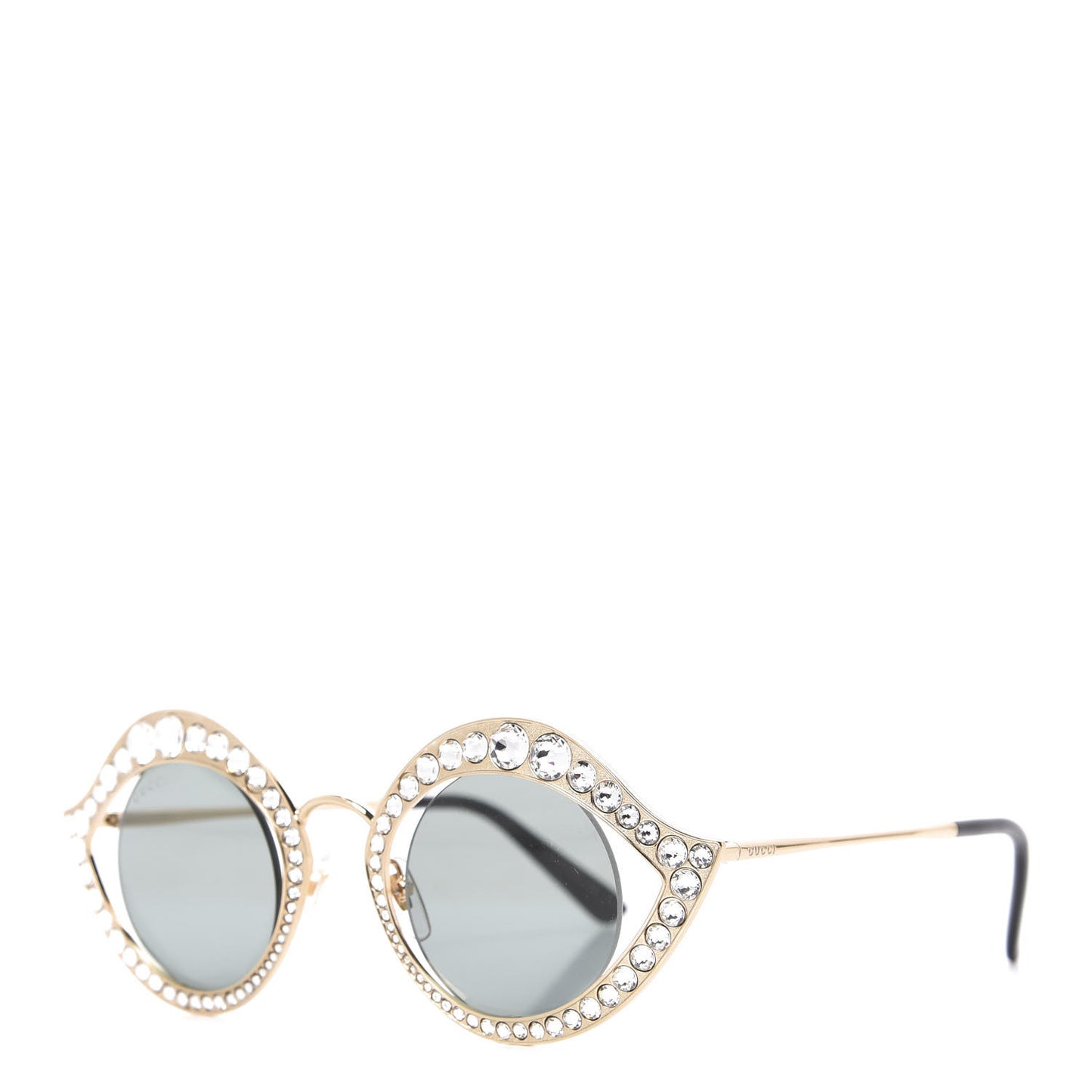 Metal Crystal Cat Eye Sunglasses GG0046S Gold