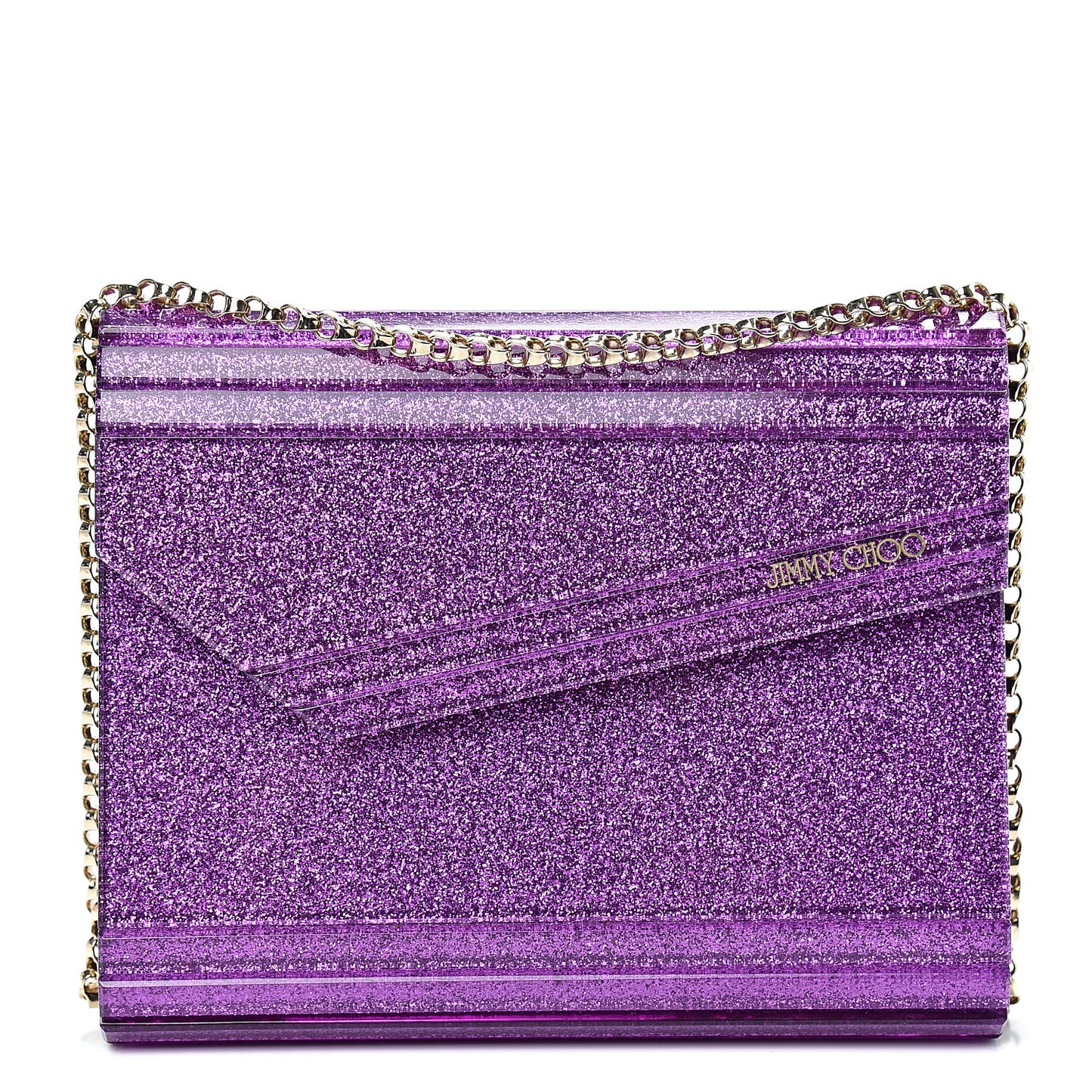 Acrylic Glitter Candy Clutch Dark Purple