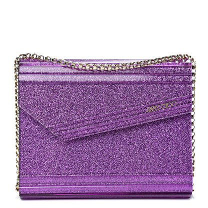 Jimmy Choo Acrylic Glitter Candy Clutch Dark Purple 1 of 9