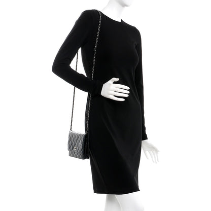 Chanel Aged Calfskin Reissue Wallet On Chain WOC Black 2 of 12