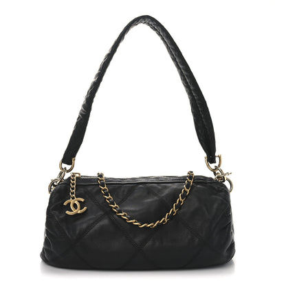 Chanel Lambskin Quilted  Bowling Bag Black 1 of 10