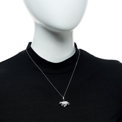 Cartier 18K White Gold Diamond Panthere De Cartier Pendant Necklace 2 of 6